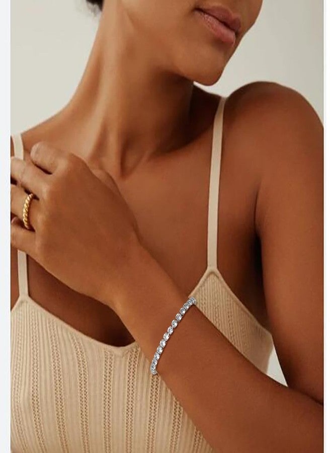 Wovanoo Rhinestone Cuff Bracelet for Women 2Pieces MultiLayer Rhinestone Bracelet Sparkling Crystal Bridal Bracelet for Party Prom Wedding Silver 1 - Image 2